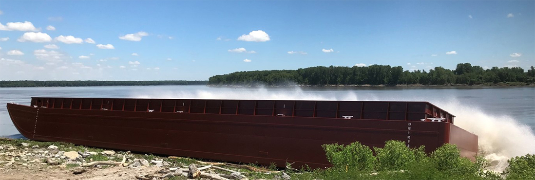 Hopper barge on the water