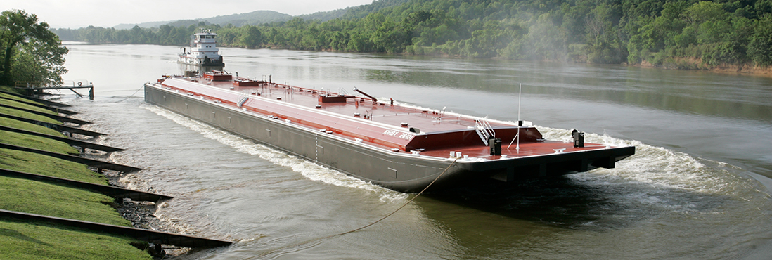Tank barge underway