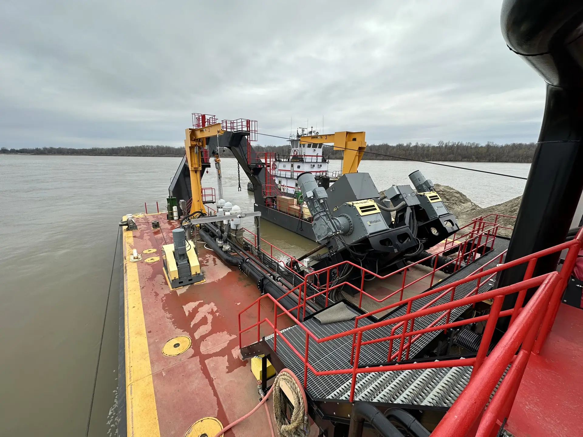 Deck hardware on a NABRICO barge